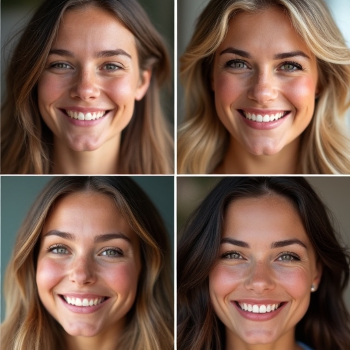 Des visages radieux et satisfaits, rayonnant de réussite et de bonheur après avoir utilisé