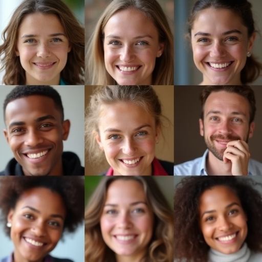 Des visages rayonnants de bonheur et de satisfaction, exprimant la réussite et le soulagement d'avoir soutenu les bénévoles et donateurs.