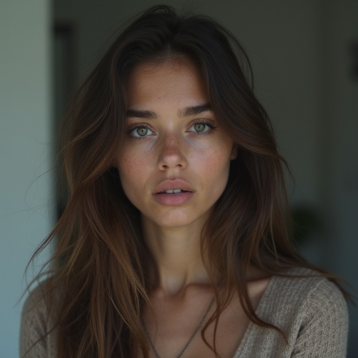 Une personne perdue, cherchant du sens, avec un regard triste et des épaules affaissées. Elle semble hésitante et pleine de doutes quant à son cheminement spirituel.  