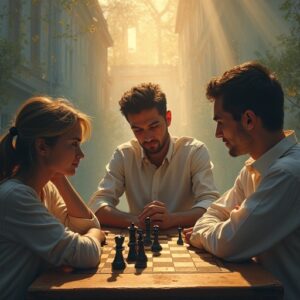 Des personnes hésitantes et pleines de doutes avant de découvrir le livre "L'Art de Transcender l'Echec", cherchant des solutions pour surmonter leurs échecs.