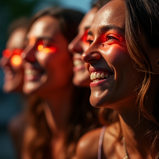 Le même groupe de créatifs rayonne de satisfaction et de joie après avoir utilisé le Pack de bruitages et effets sonores. Leurs visages illuminés témoignent de leur réussite et de la transformation positive de leurs projets.