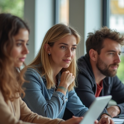 Un groupe de personnes stressées, insatisfaites de leur travail et cherchant une nouvelle opportunité pour gagner leur vie.
