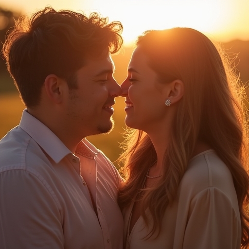 Ces mêmes personnes se regardant avec amour et complicité, rayonnant de bonheur et de satisfaction après avoir utilisé le guide contre l'infidélité.