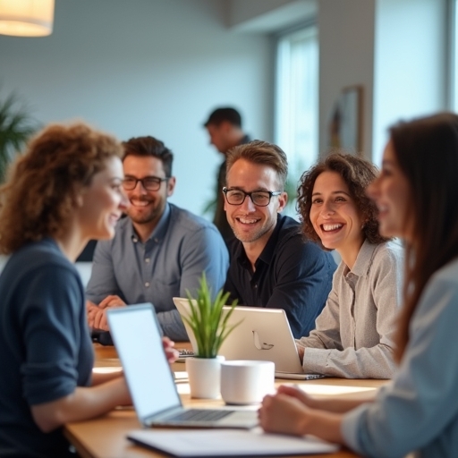 Des collaborateurs souriants et détendus, travaillant de manière fluide et efficace grâce au PLANNING EXCEL. Ils sont satisfaits de la simplicité et de l'efficacité de cet outil, qui a transformé leur façon de travailler.